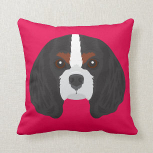 Coussin Épagneul cavalier rose du Roi Charles