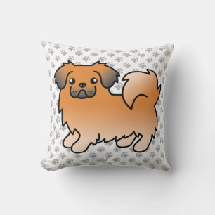 Coussin Épagneul tibétain couleur sable rouge Chien de des