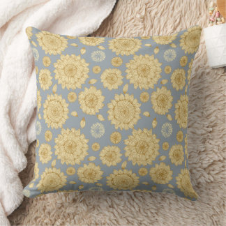Coussin Épaisseur du soleil II en gris bleu doux
