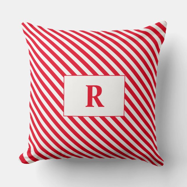 Coussin Éperons Monogrammes Rouges/Blancs Épervier (Recto)