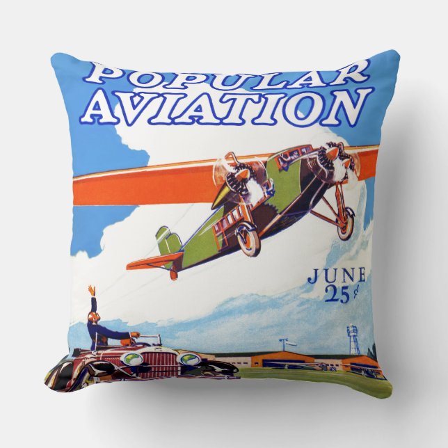 COUSSIN EPHÉMÈRE CLASSIQUE DE L'AVIATION RETRO DES ANNÉES  (Recto)