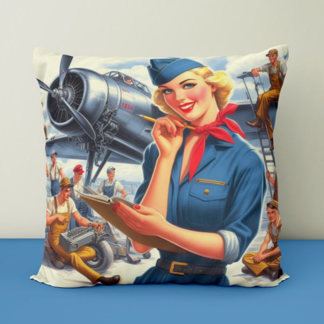 Coussin Éphémère d'avion vintage (Créateur téléchargé)