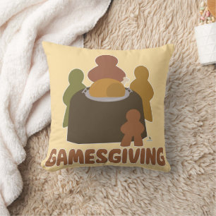 Coussin Epic Gamesgiving Fun Thanksgiving Boardgamer Art