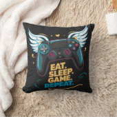 Coussin Epic Gaming Gear. Manger. Dormir. Jeu. Recommencer (Couverture)