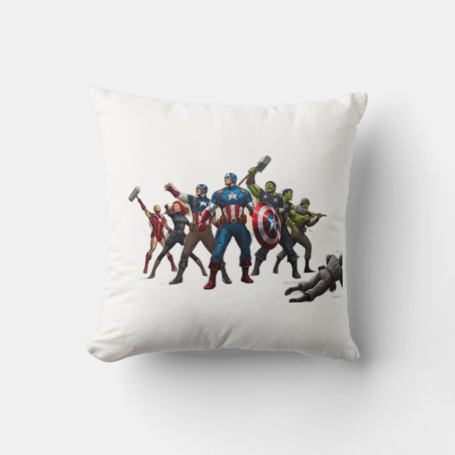 Coussin Epic Showdown : Avengers vs forces ennemies" (Recto)