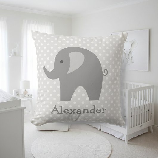 Coussin Epilateur de jetons d'éléphant gris personnalisé p