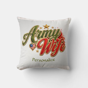 Coussin Épouse de l'armée patriotique Fierté de l'armée am