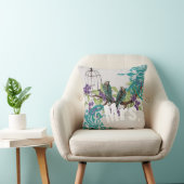 Coussin Épouse Oiseaux Turquoises Vintages Oiseaux Oiseaux (Chaise)