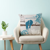 Coussin Épouse Turquoise Damask embrasser Inséparables Bir (Chaise)