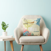 Coussin Épouse Turquoise Damask Inséparable Birdcage (Chaise)