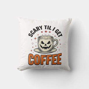 Coussin Épouvantable jusqu'au café Vintage Halloween Café