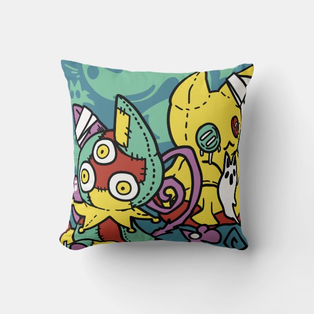 Coussin Épouvantablement mignon | Chatons monstrueux Hallo (Recto)