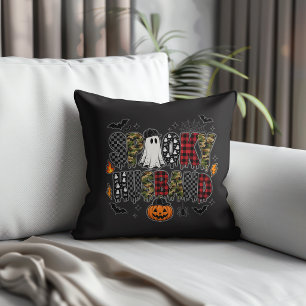 Coussin Époux Effrayant Halloween Camouflage Carreaux Mi