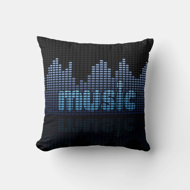 Coussin Equalizer numérique Musique Wave Wall (Recto)