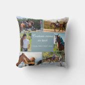 Coussin Équestre 6 Photo Collage Blue Keepsaké Cushion (Recto)