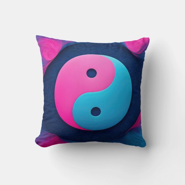Coussin Équilibre géométrique : Motif dynamique Yin Yang (Recto)