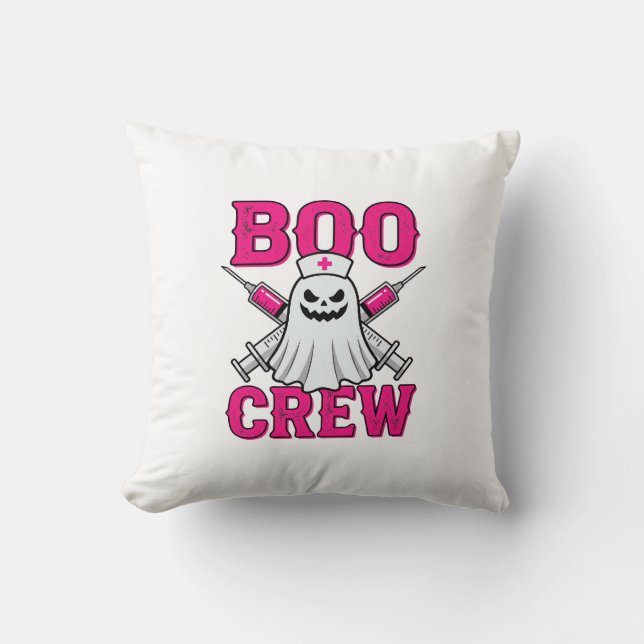 Coussin Équipage de fantôme d'infirmière Halloween (Recto)