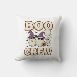 Coussin Équipage fantôme Halloween Vintage Vector Design_1