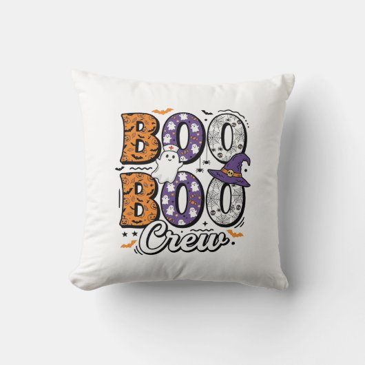 Coussin Équipe Boo infirmière Halloween conception de t-sh (Recto)