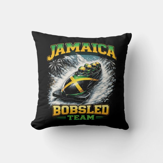 Coussin Équipe de bobsleigh jamaïcaine (Recto)