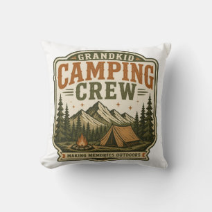 Coussin Équipe de camping des petits-enfants Vintage extér