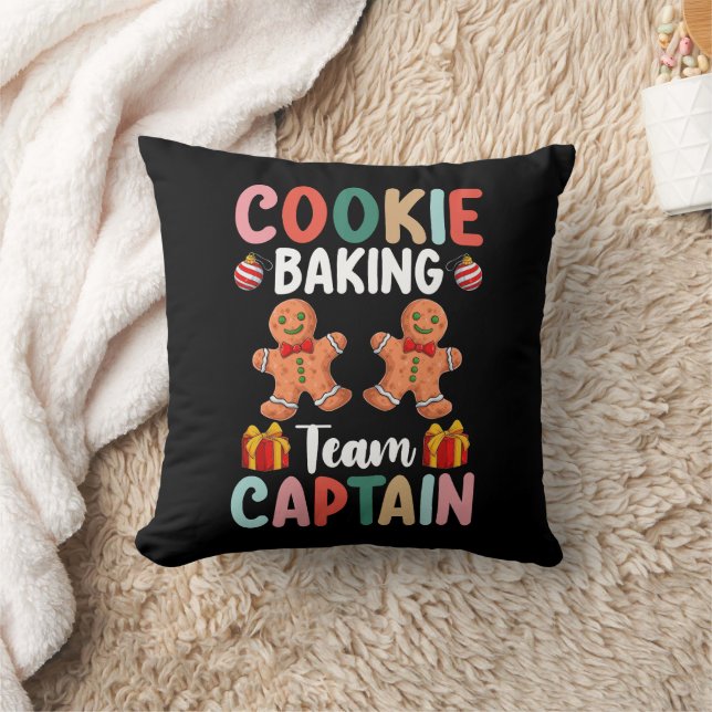 Coussin Équipe de cuisson des cookies Capitaine Famille No (Couverture)