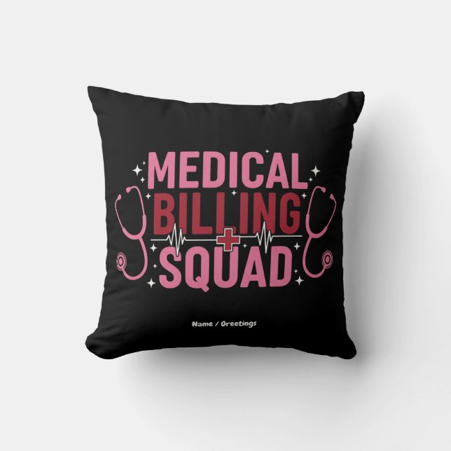 Coussin Équipe de facturation médicale drôle Cadeau de spé (Recto)