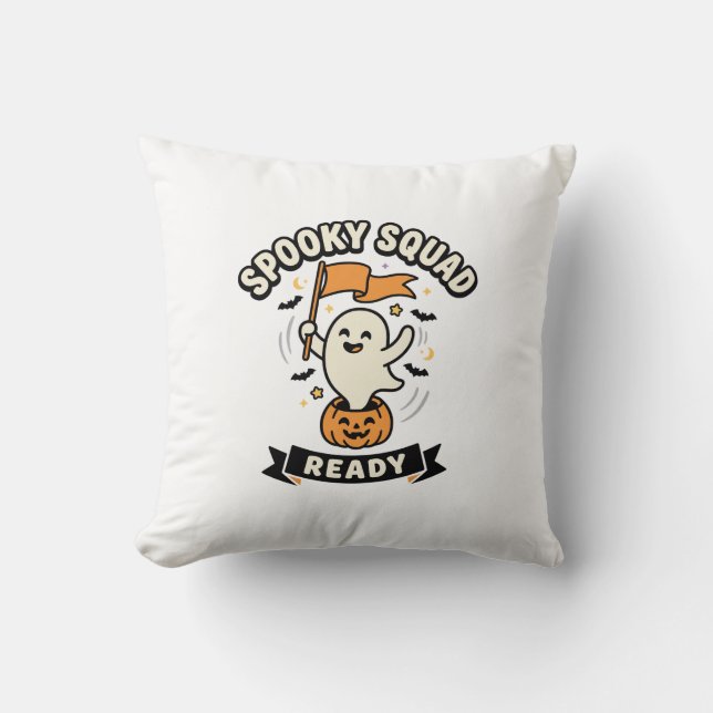 Coussin Équipe de fantômes d'Halloween (Recto)