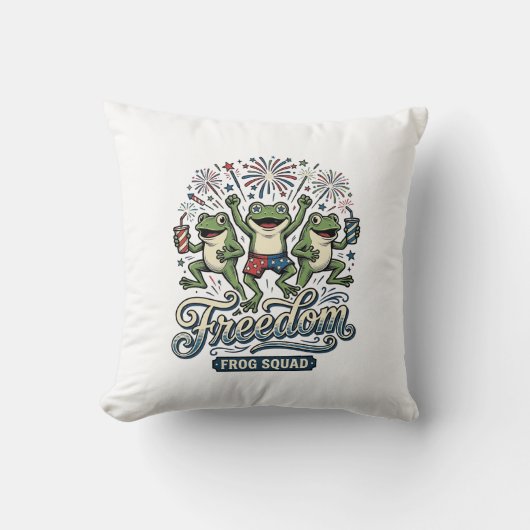 Coussin Équipe de grenouille de liberté Conception de chem (Recto)
