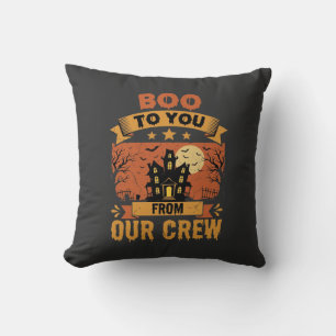 Coussin Équipe de maison hantée Halloween Boo To You Desig