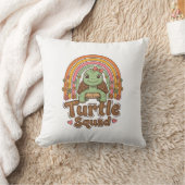 Coussin Équipe de tortue mignonne dessin vectoriel floral (Couverture)