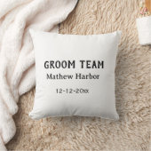 Coussin Équipe du marié nom du garçon d'honneur date enter (Couverture)