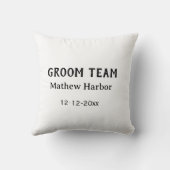Coussin Équipe du marié nom du garçon d'honneur date enter (Verso)
