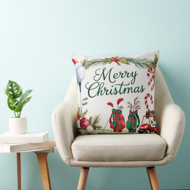 Coussin Équipement de golf thème de Noël pour Golfer (Chaise)
