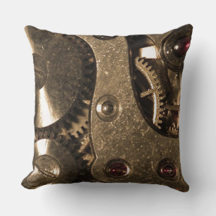 Coussin Équipements d'horloge métallique Steampunk