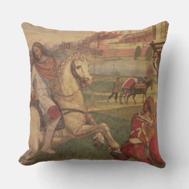 Coussin Équipez à cheval, de la vie de St Benoît (f (Recto)
