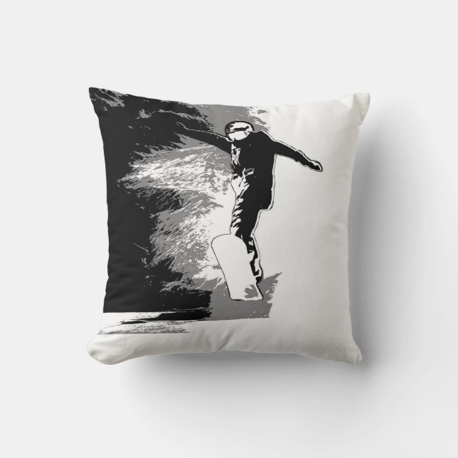 Coussin Équitation libre - Snowboarder (Recto)
