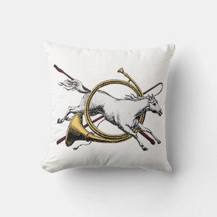Coussin Équitation Préparée Cheval Sautant à Travers la Co