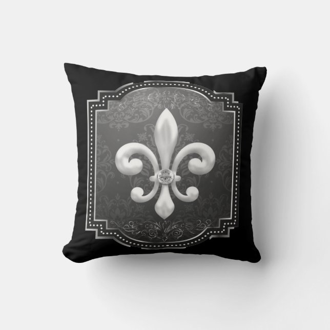 Coussin Era victorienne jetez l'oreiller avec Fleur de Lis (Recto)