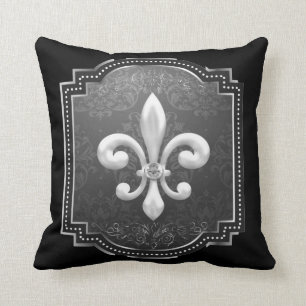 Coussin Era victorienne jetez l'oreiller avec Fleur de Lis