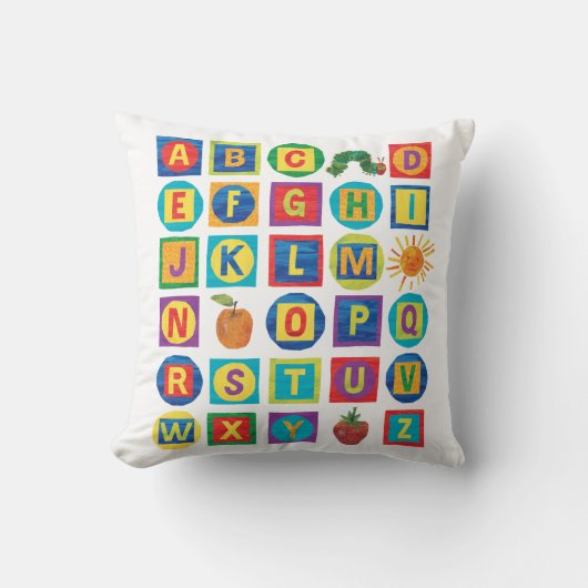 Coussin Eric Carle | Motif de blocs alphabets (Recto)