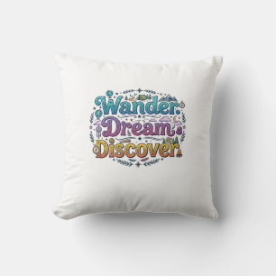 Coussin Errer. Rêver. Découvrir. – Voyage Inspirant A