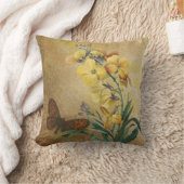 Coussin Erysimum jaune avec papillon (Couverture)