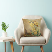 Coussin Erysimum jaune avec papillon (Chaise)