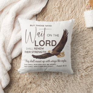 Coussin Ésaïe 40:31 Ceux qui attendent sur le Seigneur Écr