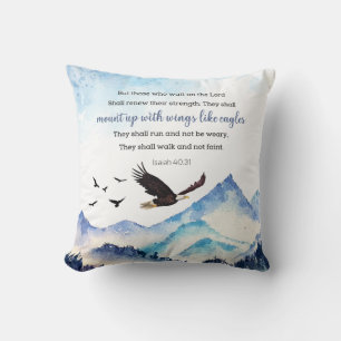 Coussin Esaïe 40:31 Monter avec des ailes comme des aigles
