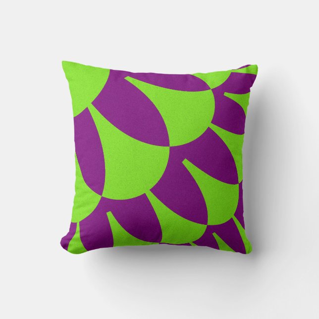 Coussin Escales vertes et violettes (Recto)