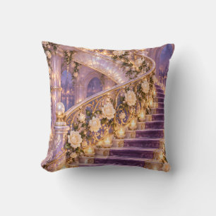 Coussin Escalier floral violet éclairé aux chandelles