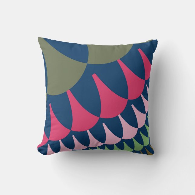 Coussin Escaliers verts et roses de la forêt (Recto)