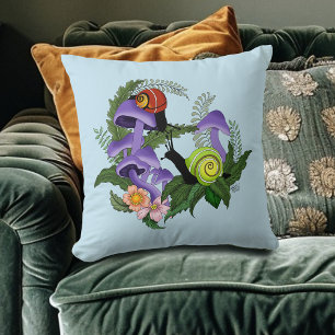Coussin Escargots cubains champignons violets